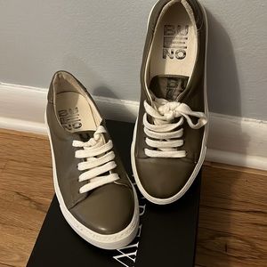 Olive Green Leather sneakers